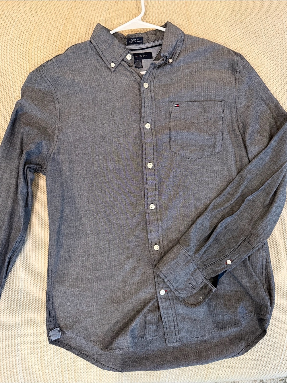 Tommy Hilfiger Men's Dark Gray Button-Down Shirt